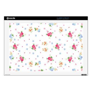 Cute elegant girly vintage small floral hearts skin for 17" laptop