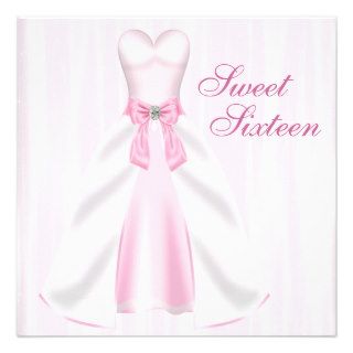 Pink Party Dress Pink Sweet 16 Birthday Party Personalized Invite