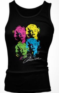 Marilyn Monroe Neon Warhol Design Juniors Tank Top, Funny Trendy Hot Neon And Silver Funky Designs Juniors Boy Beater Clothing
