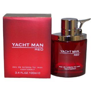 Yacht Man Red by Myrurgia Eau De Toilette Spray for Men, 3.40 Ounce  Men Perfume Clearance  Beauty