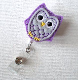 Purple Passion Owl   Retractable ID Badge Reel   Name Badge Holder   Cute Badge Reel   Nurse Badge Holder   Nursing Badge Clip   Felt Badge 