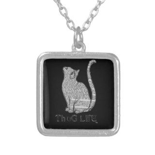 thug life kitty cat kitten pendant