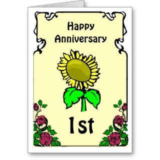 Customizable anniversary card  rsun flowers