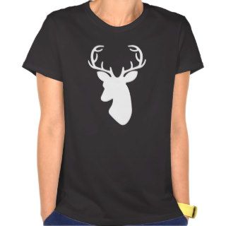 White Deer Head Silhouette T Shirts