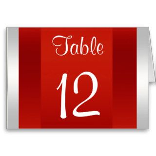NYC Skyline BW 05 White Red Table Number Card