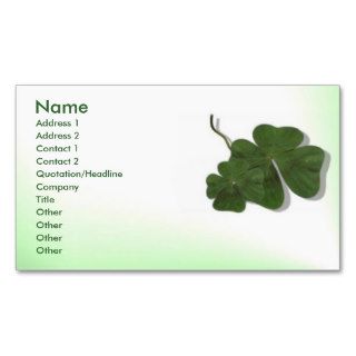 Four Leaf Clover (Shamrock) Profile Card Business Card Template