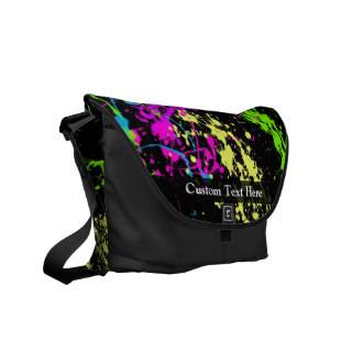 Personalized Black/Neon Splatter Commuter Bags