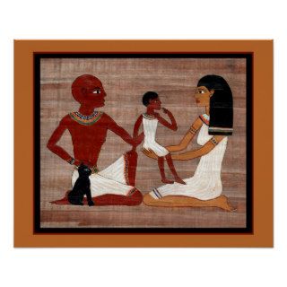 Egyptian Family with Cat Poster