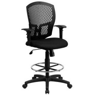 FlashFurniture Mid Back Designer Back Drafting Stool with Padded Seat and Arm