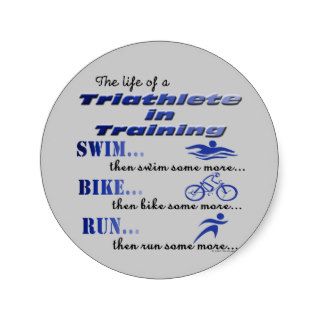 Triathlon Sport Athlete Tri Triathlete In Training Round Stickers