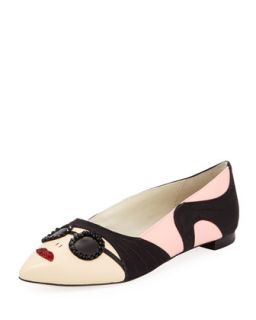 Stacey Face Pointy Flat, Soft Pink   Alice + Olivia   Soft pink (36.0B/6.0B)