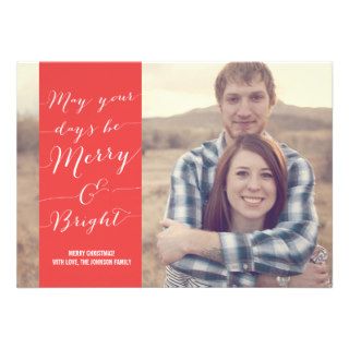 Red Merry Christmas Photo Flat Cards