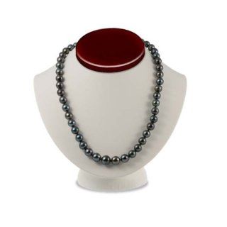Tahitian Black Cultured Pearl Necklace (8 11mm Near Round/Drop AAA/AA+) Jewelry
