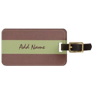 Custom Name Khaki Ribbon Pop of Color Travel Gift Bag Tags