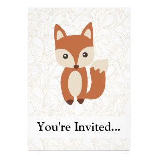 Cute Baby Fox Personalized Invitation