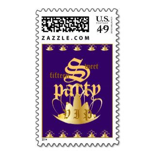V I P Crowned Sweet Fifteen Party Customize Postage
