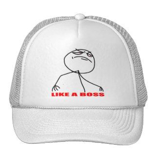 Like a boss meme face hats