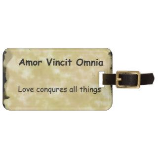 Latin Amor Vincit Omnia LOVE CONQUERS ALL THINGS Luggage Tag