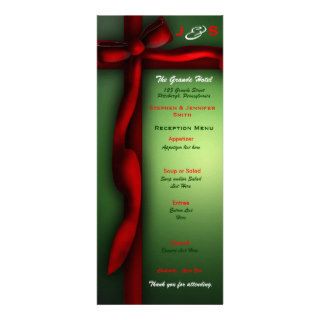 Gift Wrap Red and Green Holiday Reception Menu Invite