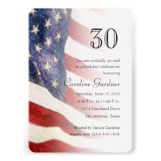 Any Number Birthday Invitation American Flag
