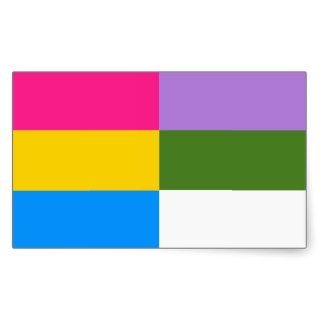 Pansexual/genderqueer flag stickers