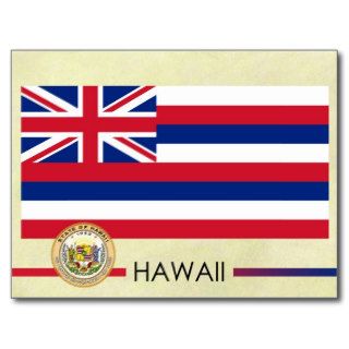 Hawaii State Flag and Seal Postcards