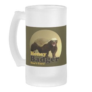 Honey Badger w/background Frosted Glass Mug 16 oz.