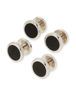 Mens Jet Palladium Plated Studs, Black   Alfred Dunhill   Red