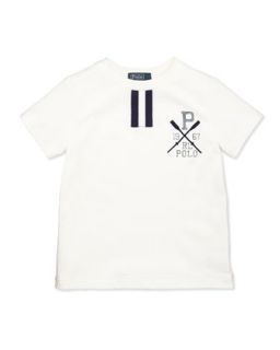 Short Sleeve Polo Tee, White, Boys 4 7   Ralph Lauren Childrenswear