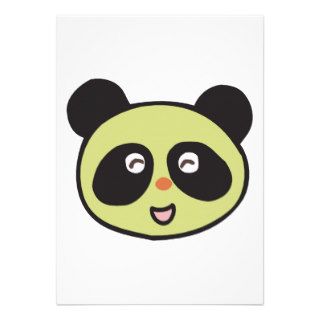 happy baby panda face invites