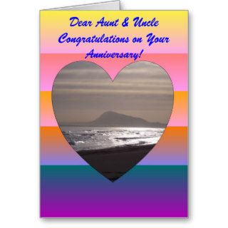 Happy Wedding Anniversary Aunt and Uncle Sunrise Greeting Card