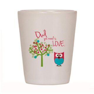Owl You Need is Love Shot Glass by    White Kitchen & Dining