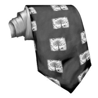 Black & White Tree Butterfly Silhouette Necktie