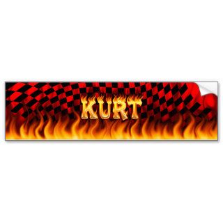 Kurt real fire and flames bumper sticker design.