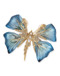 Pave Crystal Butterfly Brooch, Azure   Alexis Bittar