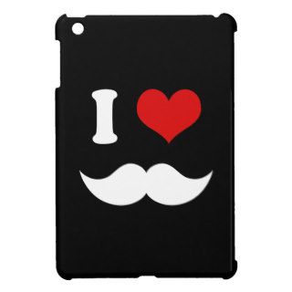 I Heart I Love White Mustaches Case For The iPad Mini