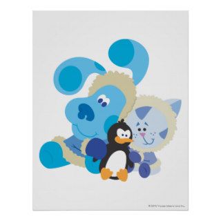 Blue's Clue   Blue, Periwinkle, and Penguin Print