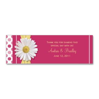 Watermelon Pink Shasta Daisy Wedding Favor Tag Business Cards