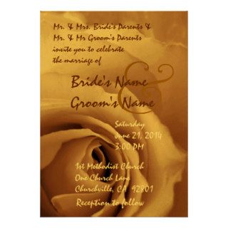 Elegant GOLD Rose Wedding Invitation