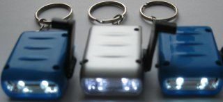 3 PACK. 2LED CRANK POWERED WIND UP KEYCHAIN LIGHT NEVER NEEDS BATTERIES & BULB & LAST OVER 100, 000 HOURS (RANDON COLORS)   Key Chain Flashlights  