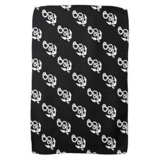 Nautical Anchor Pattern Black or Any Color Towel