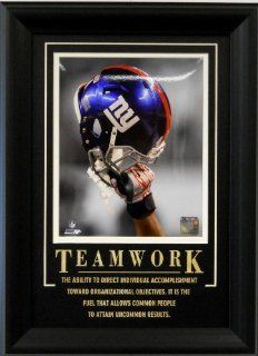 New York Giants Framed NFL Football Helmet Raised High  "Teamwork"  Sports Fan Photographs  Sports & Outdoors