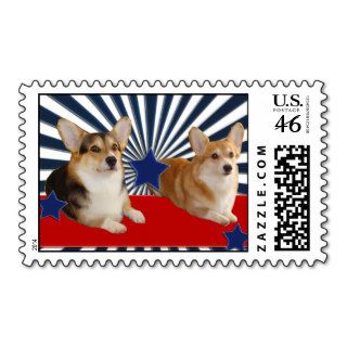 Proud to be American corgies Postage Stamps