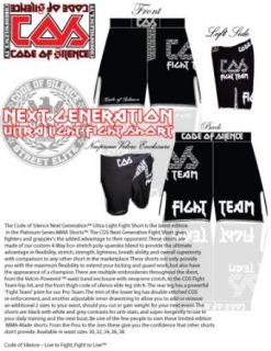 Code of Silence NEXT GENERATION Fight Shorts in Black (38, Black) at  Mens Clothing store