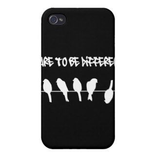 Birds on a wire – dare to be different (black) case for iPhone 4