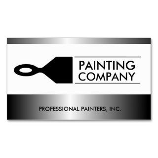 Painter Painting Contractor Paint Brush Metallic Business Card Template