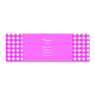 Ultra Pink and White Gingham Pattern Business Card Templates