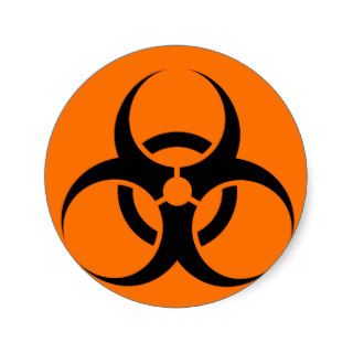 Bio Hazard or Biohazard Sign Symbol Warning Orange Sticker