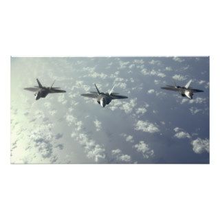 A three ship formation of F 22 Raptors Photo Art