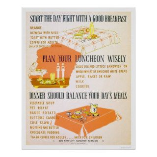Eat Wisely Stay Healthy 1942 WPA Poster